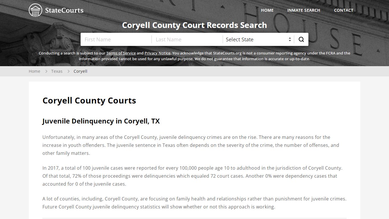 Coryell County, TX Courts - Records & Cases - StateCourts